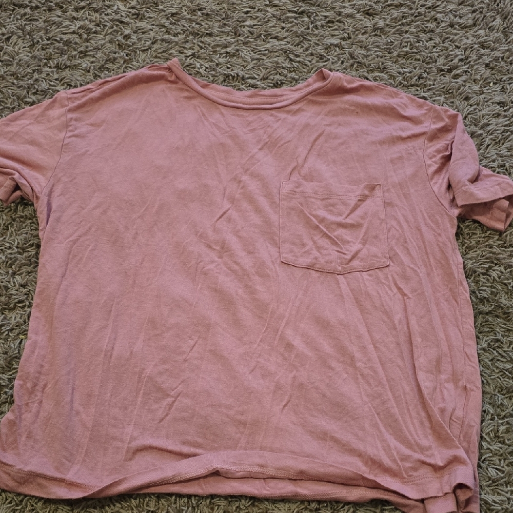 Casual Pink T-Shirt with Pocket